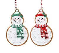 Gisela Graham Resin Gingerbread Snowman Christmas Decorations - set of two