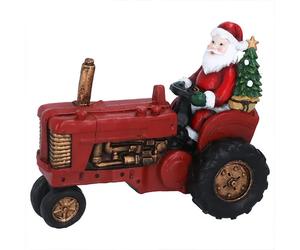Gisela Graham Resin Santa on Tractor Ornament