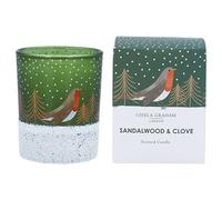 Gisela Graham Robin Design Mini Scented Candle, Sandlewood & Clove, 6cm