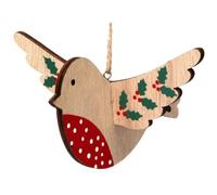 Gisela Graham Robin With Holly Hanging Decoration