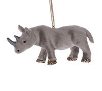 Gisela Graham Safari Animals Faux Fur Decoration Various Animals (Rhino 12cm)