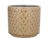 Gisela Graham Sand Honeycomb Stoneware Plant Pot Cover