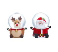 Gisela Graham Santa and Reindeer Mini Christmas Snowglobes - set of two