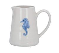Gisela Graham Seahorse Mini Ceramic Jug - Nautical Themed Kitchenware (White, Compact, Decorative)