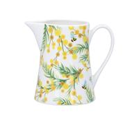 Gisela Graham Serving Jug, Yellow Mimosa Pattern, 350ml, Bone China, White