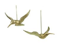 Gisela Graham Set of 2 Gold Hummingbird Christmas Decorations (11.5 centimetres)