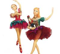 Gisela Graham Set of 2 Nutcracker Clara Ballerina Christmas Tree Decoration New