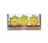 Gisela Graham Set of 3 Chenille Chicks in Bonnets Easter Decorations