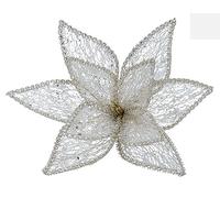Gisela Graham Sheer Gold Fabric Poinsettia Clip Decoration
