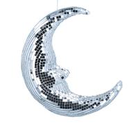 Gisela Graham Silver Disco Ball Moon Decoration