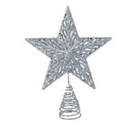 Gisela Graham Silver Glitter Acrylic 23 Centimetre Tree Top Star