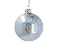 Gisela Graham Silver Lustre Glass Bauble