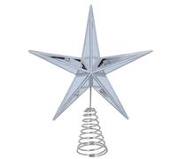 Gisela Graham Silver Mirrored Star Christmas Tree Topper, 30cm