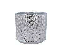 Gisela Graham Silver Staghorn Stoneware Plant Pot - Medium