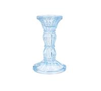 Gisela Graham Small Glass Candlestick - Pastel Blue