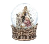 Gisela Graham small Nativity in Gold Crown Snow Dome 8 cm
