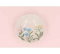 Gisela Graham Small Stoneware Shallow Bowl - Spring Flowers Design