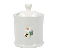 Gisela Graham Spring Daisy Bee Embossed Stoneware Mini Pot With Lid