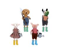 Gisela Graham Spring Easter Collection Set of 4 Mixed Wool Gardening Animal Ornament