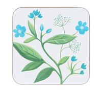 Gisela Graham Square Coasters with Cork Base, Spring Meadow Floral Design, 10 x 10 cm, Pack of 4