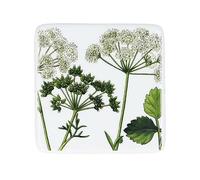 Gisela Graham Square Drinks Coaster, Spring Hedgerow, Porcelain, 10cm, Single