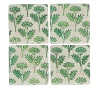 Gisela Graham Square Drinks Coasters, Green Artichoke, Set of 4, Resin, 10cm
