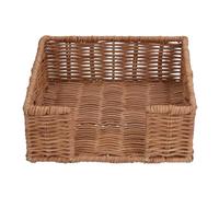 Gisela Graham Square Rattan Napkin Holder, Natural Brown, 18cm