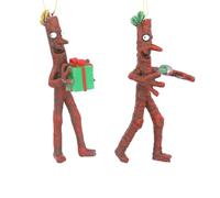 Gisela Graham Stick Man Christmas Tree Decorations, set of 2, resin