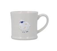 Gisela Graham Stoneware Embossed Mini Mug Lamb Design, White, 7cm, 200ml