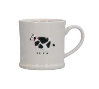 Gisela Graham Stoneware Mini Mug with Cow Design, White, 7cm
