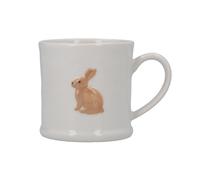 Gisela Graham Stoneware Mini Mug with Easter Bunny Design, White, 200ml, 7cm