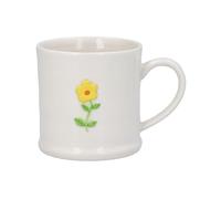 Gisela Graham Stoneware Mini Mug with Embossed Yellow Flower, White, 7cm