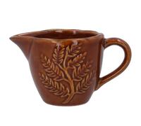 Gisela Graham Stoneware Mini Serving Jug with Fern Design, Brown, 10cm