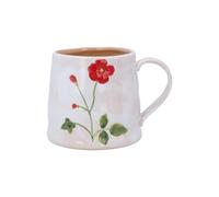 Gisela Graham Stoneware Mug, Red Meadow Flower Design, 10cm, 250ml