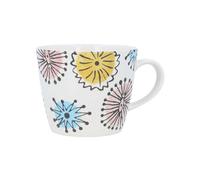 Gisela Graham Stoneware Mug, Retro Floral Pattern, Pastel Pink Yellow Blue