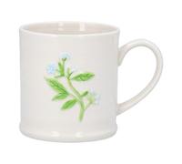 Gisela Graham Stoneware Mug with Embossed Blue Flower, 300ml, Glazed Finish