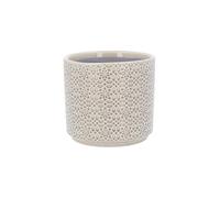Gisela Graham Stoneware Plant Pot Cover, Tile Pattern Design, Mini (Grey)