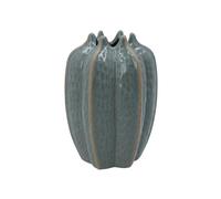 Gisela Graham Stoneware Pod Design Decorative Vase, Blue, 16cm