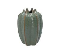 Gisela Graham Stoneware Pod Design Decorative Vase, Green, 16cm