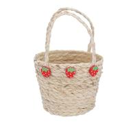 Gisela Graham Straw Basket with Strawberry Trim