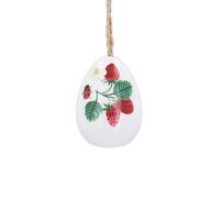 Gisela Graham Strawberries Ceramic Egg Easter Decoration