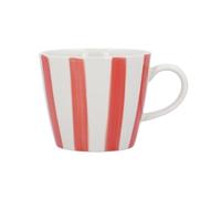 Gisela Graham Striped Stoneware Mug, 300ml (Red)