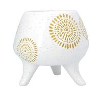 Gisela Graham Sunburst Ceramic Footed Plant Pot/pot cover from Yellow