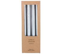 Gisela Graham Taper Candle Metallic Silver Dinner Candle Box Of 4