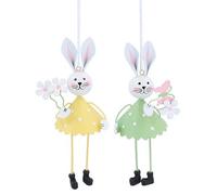 Gisela Graham Tin Bunny Easter Decorations - set of two