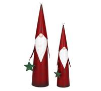 Gisela Graham Tin Cone Santa Ornaments, set of two