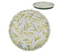 Gisela Graham Tin Serving Tray, Yellow Mimosa Flowers, 33cm