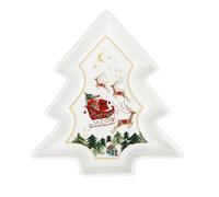 Gisela Graham Tree Shaped Christmas Serving Dish, Santa Sleigh, 18cm, Boxed