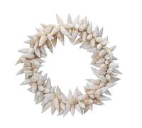 Gisela Graham Turret Shell Round Wreath, White