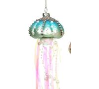 Gisela Graham Under The Sea Glass Jellyfish with Diamante and Bead Detail Hanging Tree Decoration